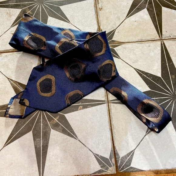 Vintage Giorgio Armani Slate Blue & Beige Silk Tie - Picture 7 of 7